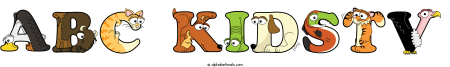 Abc Kidstv animal word art spelling Abc Kidstv with Alphabetimals - cartoon alphabet animals