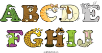 abcde-fghij animal word art