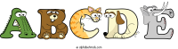 abcde animal word art