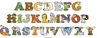 abcdefg-hijklmnop-qrstuvwxy animal word art