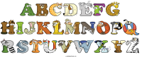 abcdefg-hijklmnopq-rstuvwxyz animal word art
