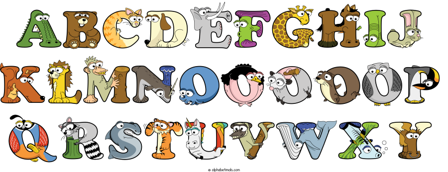 Abcdefghij Klmnooooop Qrstuvwxy animal word art spelling Abcdefghij Klmnooooop Qrstuvwxy with Alphabetimals cartoon alphabet animals