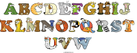 abcdefghij-klmnopqrst-uvw animal word art