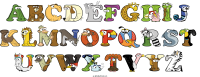 abcdefghij-klmnopqrst-uvwxtvyz animal word art