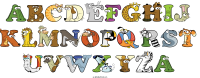 abcdefghij-klmnopqrst-uvwxyza animal word art
