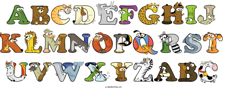 Abcdefghij Klmnopqrst Uvwxyzabc animal word art spelling Abcdefghij Klmnopqrst Uvwxyzabc with Alphabetimals - cartoon alphabet animals