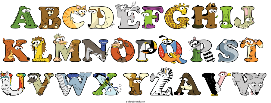 Abcdefghij Klmnopqrst Uvwxyzavw animal word art spelling Abcdefghij Klmnopqrst Uvwxyzavw with Alphabetimals - cartoon alphabet animals