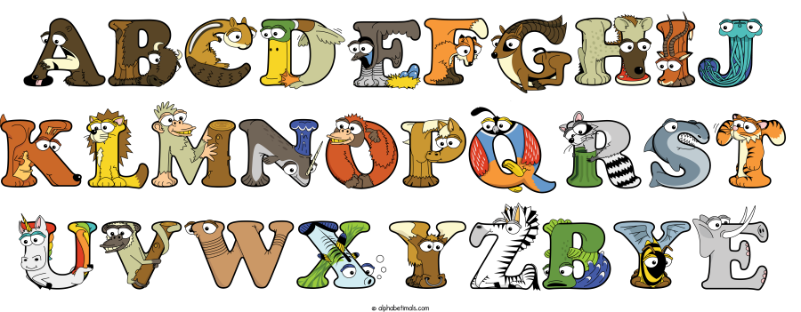 Abcdefghij Klmnopqrst Uvwxyzbye animal word art spelling Abcdefghij Klmnopqrst Uvwxyzbye with Alphabetimals - cartoon alphabet animals