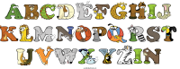 abcdefghij-klmnopqrst-uvwxyzin animal word art