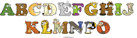 abcdefghij-klmnpo spelled using animal alphabet letters