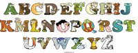 abcdefghij-kmlnopqrst-uvwxyz animal word art