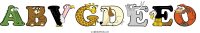 abvgdeeo spelled using animal alphabet letters