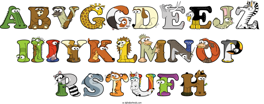 Abvggdeejz Iiiyklmnop Rstufh animal word art spelling Abvggdeejz Iiiyklmnop Rstufh with Alphabetimals cartoon alphabet animals