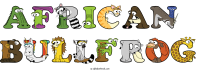 african--bullfrog animal word art