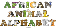 african-animal-alphabet animal word art