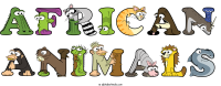 African Animals animal word art