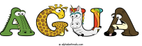 agua animal word art