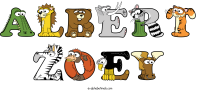 albert-zoey animal word art