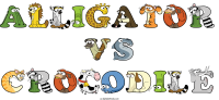 alligator-vs-crocodile animal word art