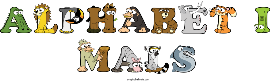 Alphabet I Mals animal word art spelling Alphabet I Mals with Alphabetimals - cartoon alphabet animals