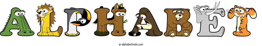 Alphabet animal word art spelling Alphabet with Alphabetimals - cartoon alphabet animals