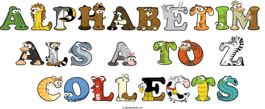 Alphabetim Als A To Z  Collects animal word art spelling Alphabetim Als A To Z  Collects with Alphabetimals - cartoon alphabet animals