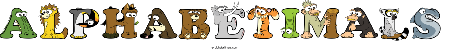 Alphabetimals animal word art spelling Alphabetimals with Alphabetimals - cartoon alphabet animals