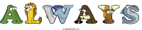 always animal word art