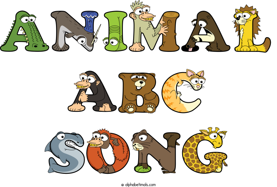 Animal Abc Song animal word art spelling Animal Abc Song with Alphabetimals - cartoon alphabet animals