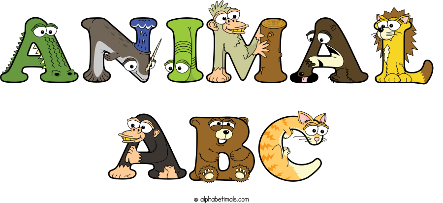 Animal Abc animal word art spelling Animal Abc with Alphabetimals - cartoon alphabet animals