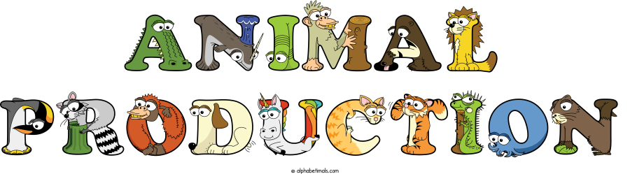 Animal Production animal word art spelling Animal Production with Alphabetimals - cartoon alphabet animals
