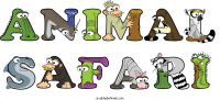 animal-safari animal word art