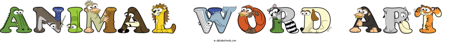 Animal Word Art animal word art spelling Animal Word Art with Alphabetimals - cartoon alphabet animals