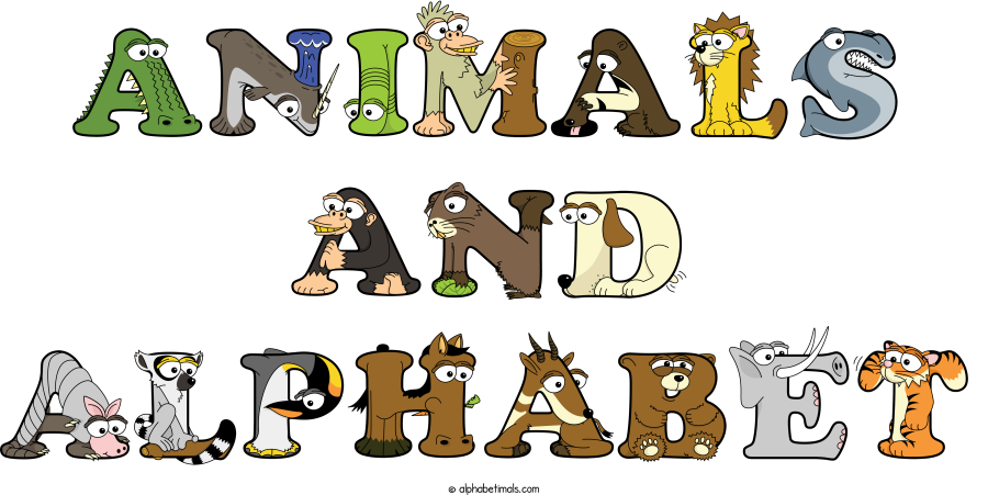 Animals And Alphabet animal word art spelling Animals And Alphabet with Alphabetimals - cartoon alphabet animals