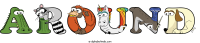 around animal word art
