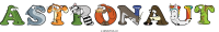 astronaut animal word art