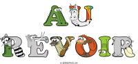 au-revoir animal word art