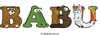 babu animal word art
