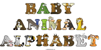 baby-animal-alphabet animal word art