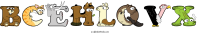 bcehlqvx animal word art