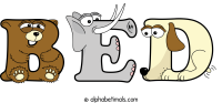 bed animal word art