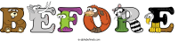 before animal word art