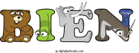 bien animal word art