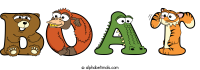 boat animal word art