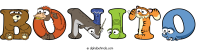 bonito animal word art