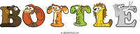 bottle animal word art