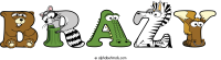 Brazy animal word art
