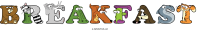 Breakfast animal word art