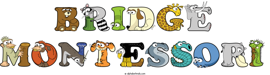 Bridge Montessori animal word art spelling Bridge Montessori with Alphabetimals - cartoon alphabet animals