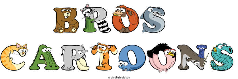 Bros  Cartoons animal word art spelling Bros  Cartoons with Alphabetimals - cartoon alphabet animals
